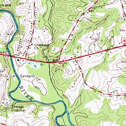 Topographic Map of Rutherford County Rescue Crew, NC
