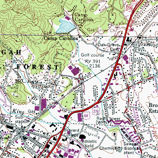 Topographic Map of Transylvania County Rescue Squad, NC
