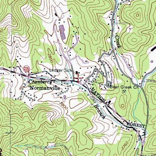 Topographic Map of Mitchell Emergency Medical Services, NC