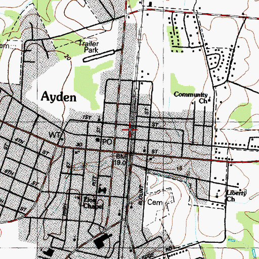 Topographic Map of Ayden Rescue Squad, NC
