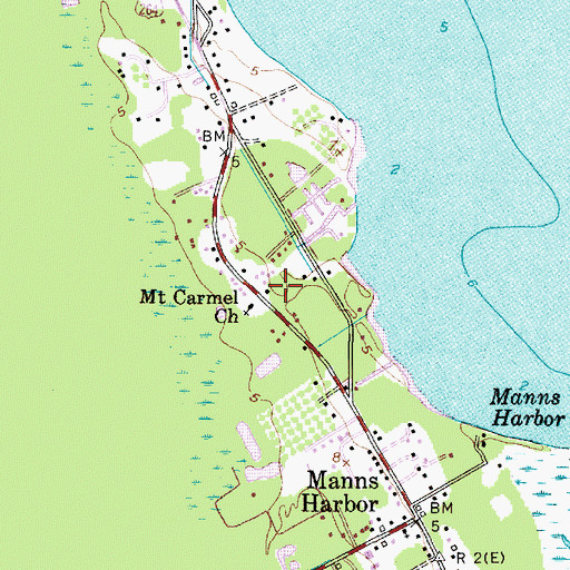 Topographic Map of Dare County Emergency Medical Services Station 8, NC