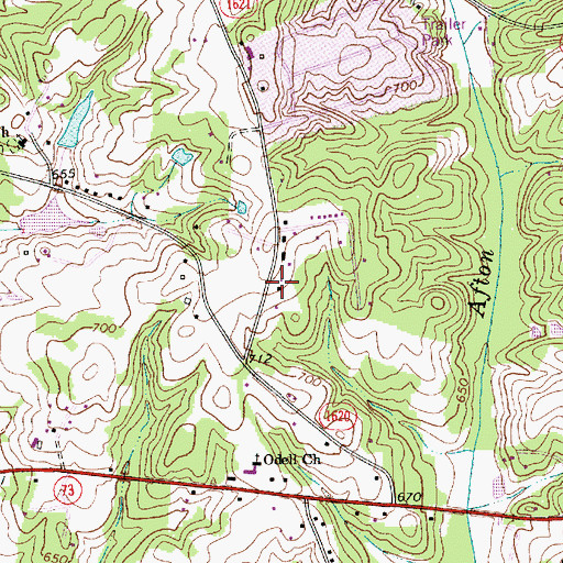 Topographic Map of Cabarrus County Emergency Medical Services Station 5, NC