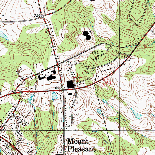 Topographic Map of Cabarrus County Emergency Medical Services Station 3, NC