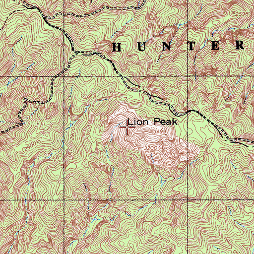 Topographic Map of Lion Peak, CA