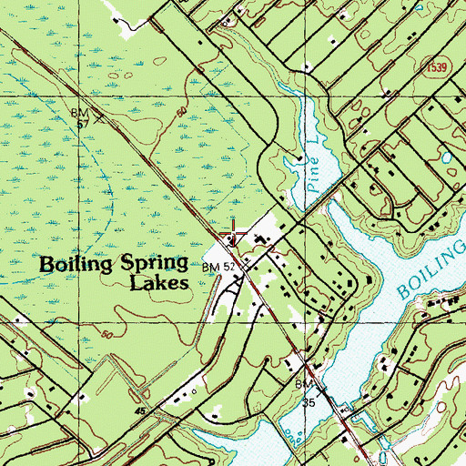 Topographic Map of Brunswick County Emergency Medical Services, NC