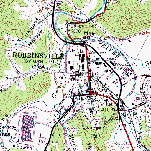 Topographic Map of Graham County Rescue Squad, NC