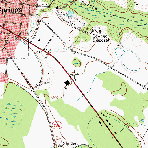 Topographic Map of Red Springs Rescue Squad, NC