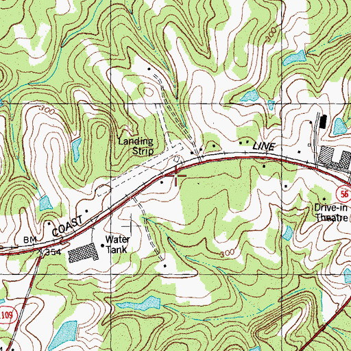 Topographic Map of Franklin County Emergency Services, NC