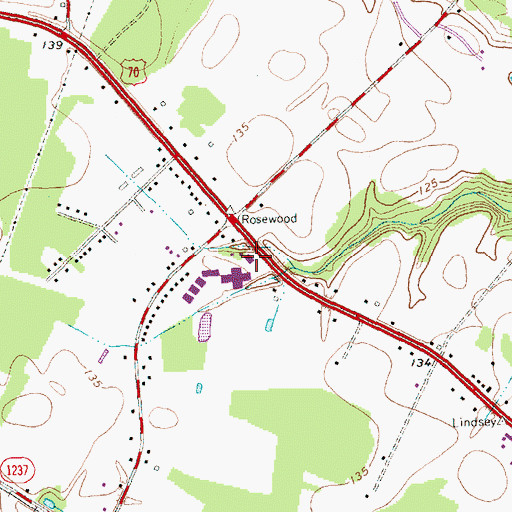Topographic Map of Johnston Ambulance Service, NC