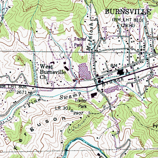 Topographic Map of Yancey Rescue Squad, NC