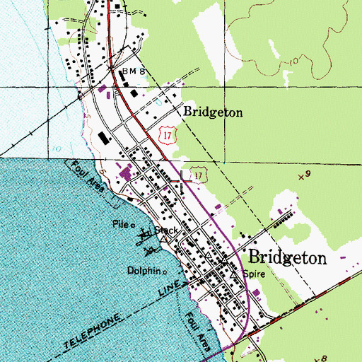 Topographic Map of Bridgeton Rescue Squad, NC