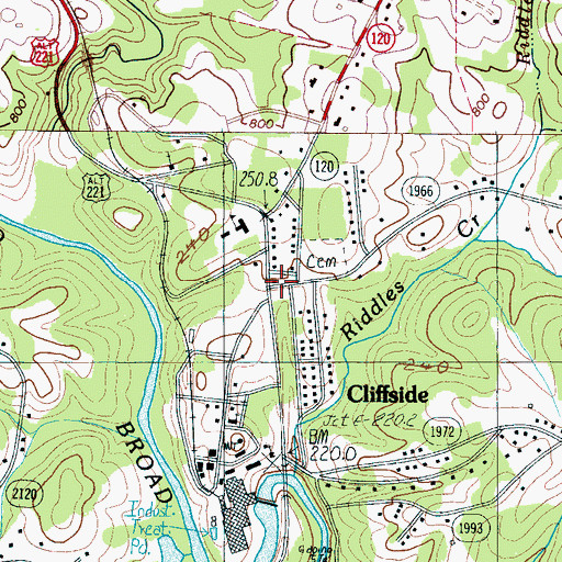 Topographic Map of Rutherford County Lifesaving Crew, NC
