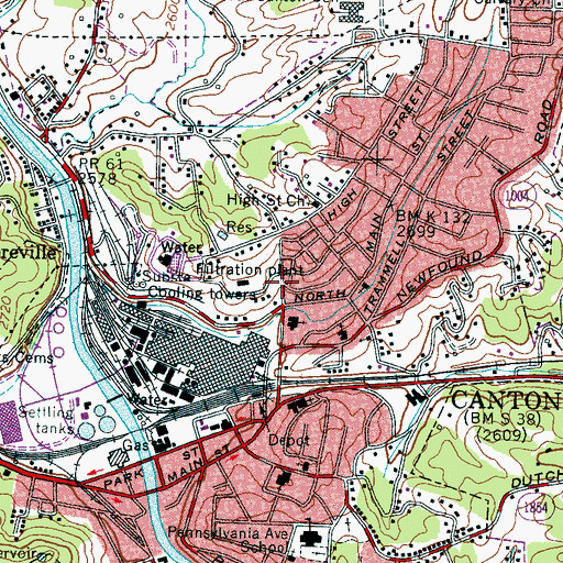 Topographic Map of Haywood County Rescue Squad, NC