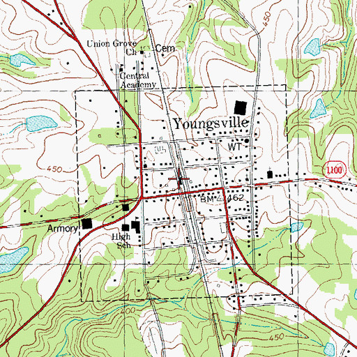 Topographic Map of Youngsville Rescue Squad, NC