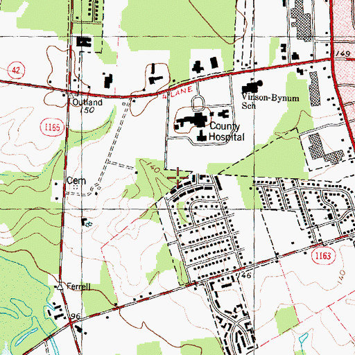 Topographic Map of Wilson County Department of Emergency Medical Services, NC