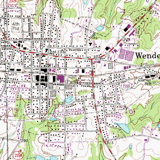 Topographic Map of Eastern Wake County Emergency Medical Services Station 1, NC