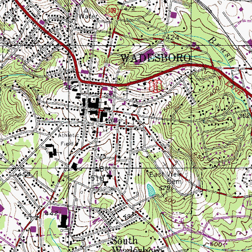 Topographic Map of Anson Rescue Squad, NC