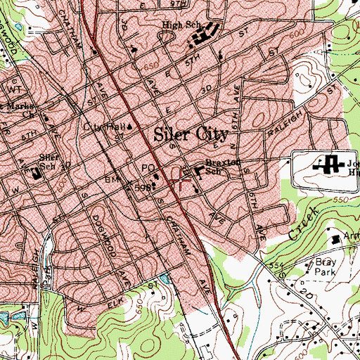 Topographic Map of Chatham County Rescue Squad, NC