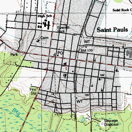 Topographic Map of Saint Pauls Emergency Response Unit, NC
