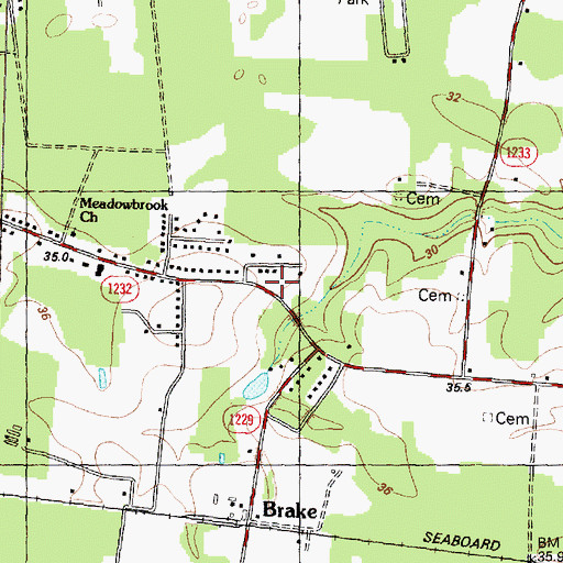 Topographic Map of West Edgecombe Rescue Squad Ambulance Service, NC