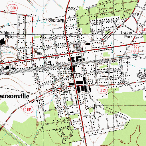 Topographic Map of Robersonville Rescue Squad and Emergency Medical Services, NC