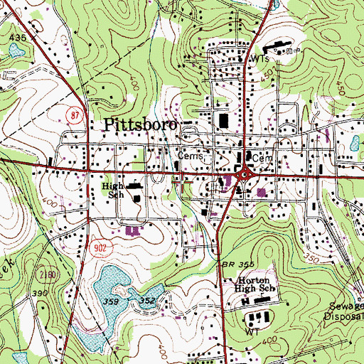 Topographic Map of East Chatham Rescue Squad, NC