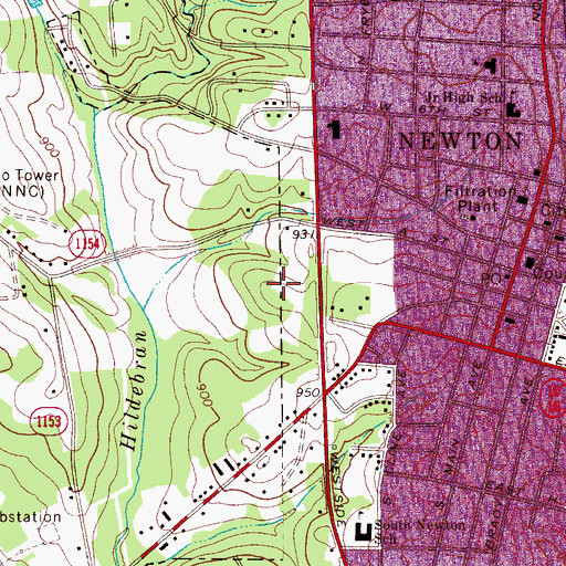 Topographic Map of Catawba County Emergency Medical Services, NC