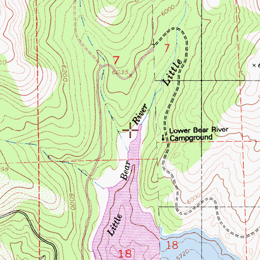Topographic Map of Little Bear River, CA