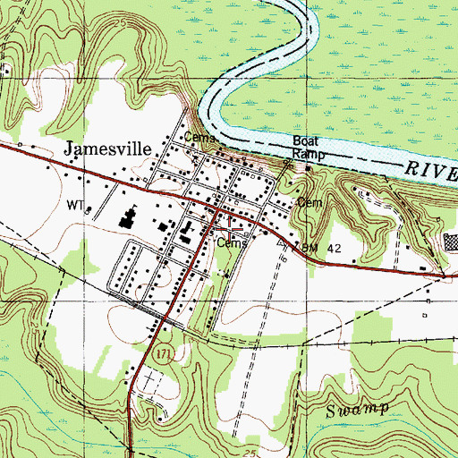 Topographic Map of Jamesville Community Emergency Medical Services and Rescue, NC