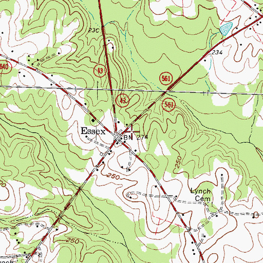 Topographic Map of Halifax Emergency Medical Services Station 7 - Hollister Volunteer Rescue Squad, NC