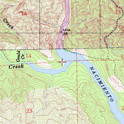 Topographic Map of Little Burnett Creek, CA