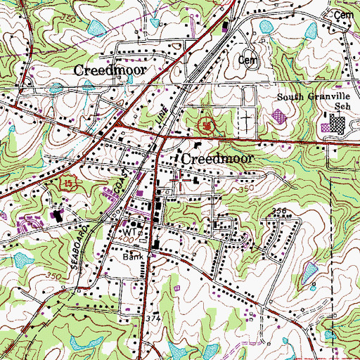 Topographic Map of Granville County Emergency Medical Services Station 2, NC