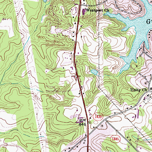 Topographic Map of Lincoln Emergency Medical Services, NC