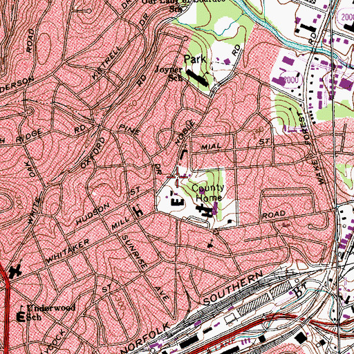 Topographic Map of Wake County Emergency Medical Services Station 2, NC
