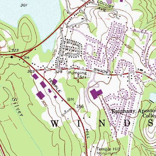 Topographic Map of New Windsor Volunteer Ambulance Corps, NY