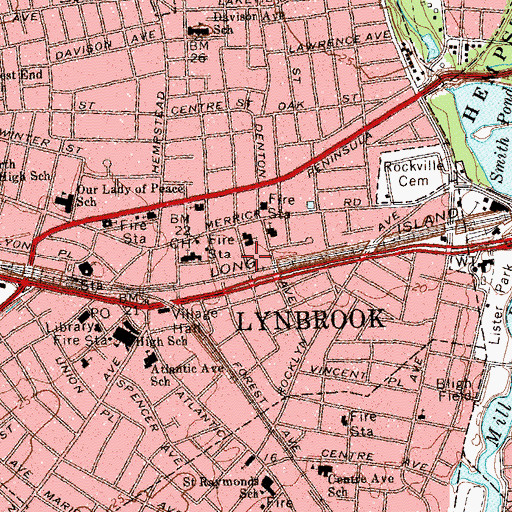 Topographic Map of Lynbrook Fire Department Emergency Medical Company, NY