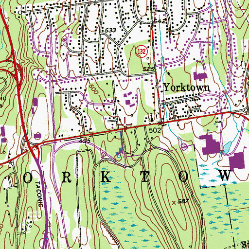 Topographic Map of Yorktown Volunteer Ambulance Corps, NY