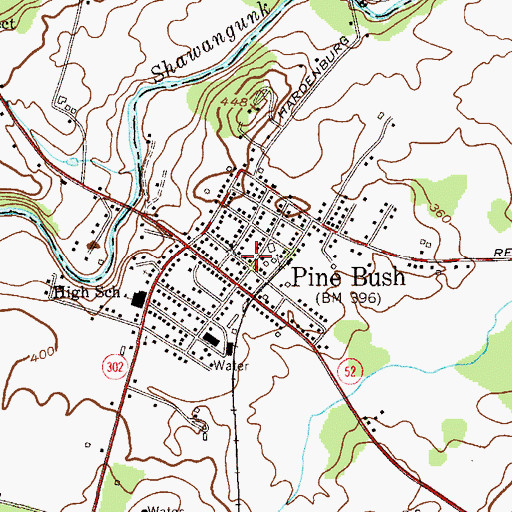 Topographic Map of Pine Bush Area Volunteer Ambulance Corps, NY
