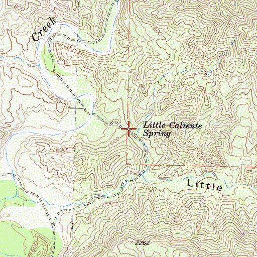 Topographic Map of Little Caliente Spring, CA