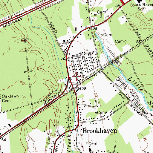 Topographic Map of Brookhaven Ambulance Company, NY