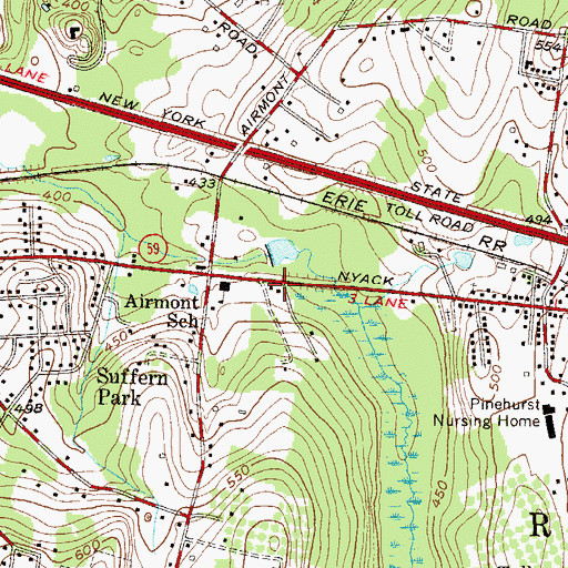 Topographic Map of Ramapo Valley Ambulance Corps, NY