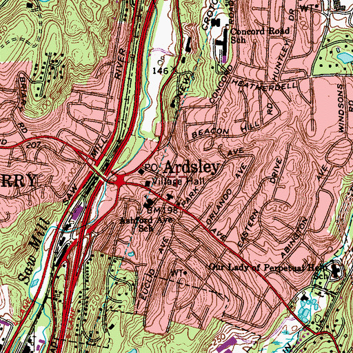 Topographic Map of Ardsley - Secor Volunteer Ambulance Corps, NY
