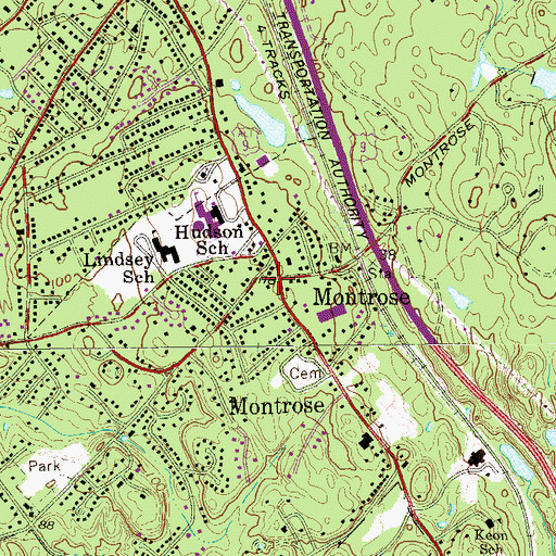 Topographic Map of Cortlandt Community Volunteer Ambulance Corps, NY