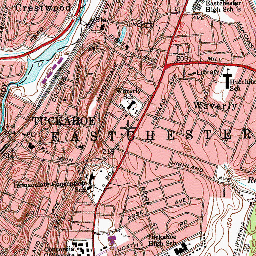 Topographic Map of Eastchester Volunteer Ambulance Corps, NY