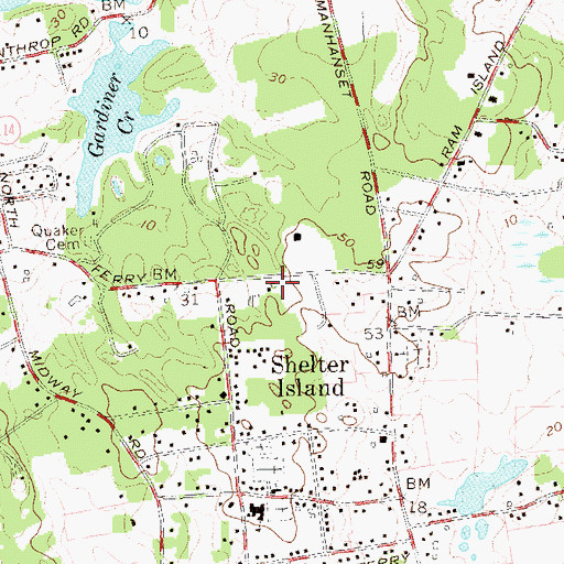 Topographic Map of Shelter Island EMS, NY