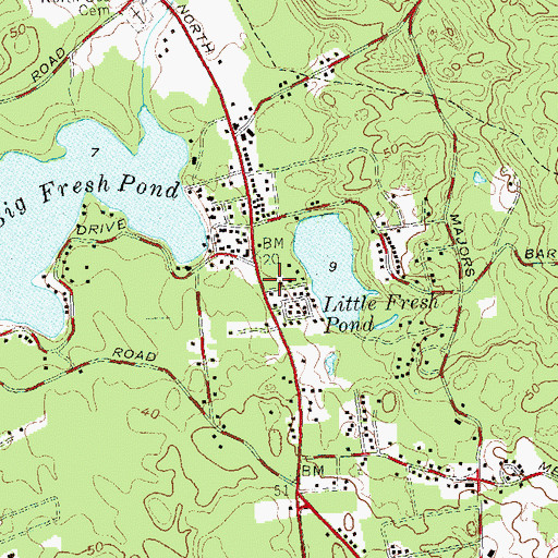 Topographic Map of Southampton Volunteer Ambulance, NY
