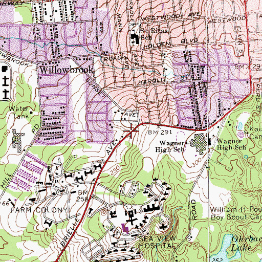Topographic Map of Volunteer Heart Ambulance, NY