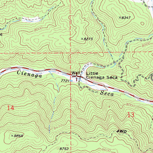 Topographic Map of Little Cienaga Seca, CA