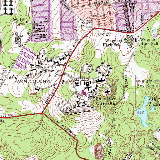 Topographic Map of Volunteer Heart Ambulance, NY