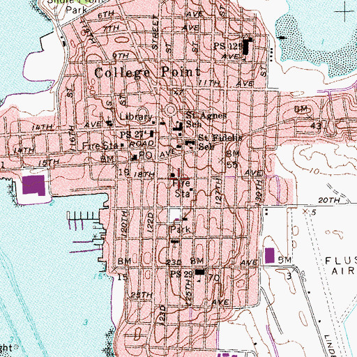 Topographic Map of College Point Community Ambulance Corps, NY